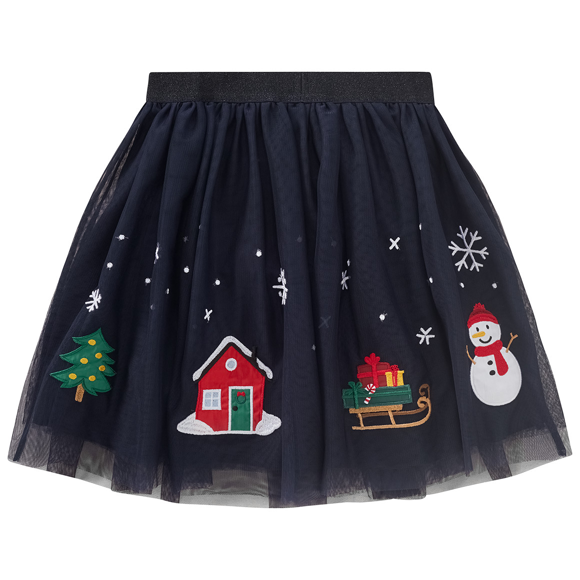 Meisjes kerstrok met applicaties