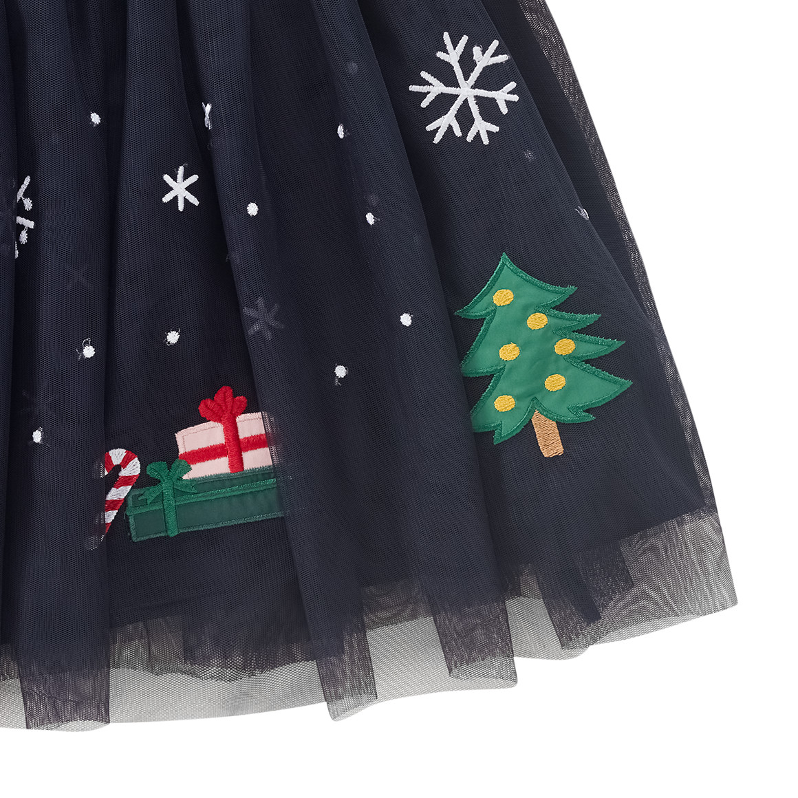 Meisjes kerstrok met applicaties