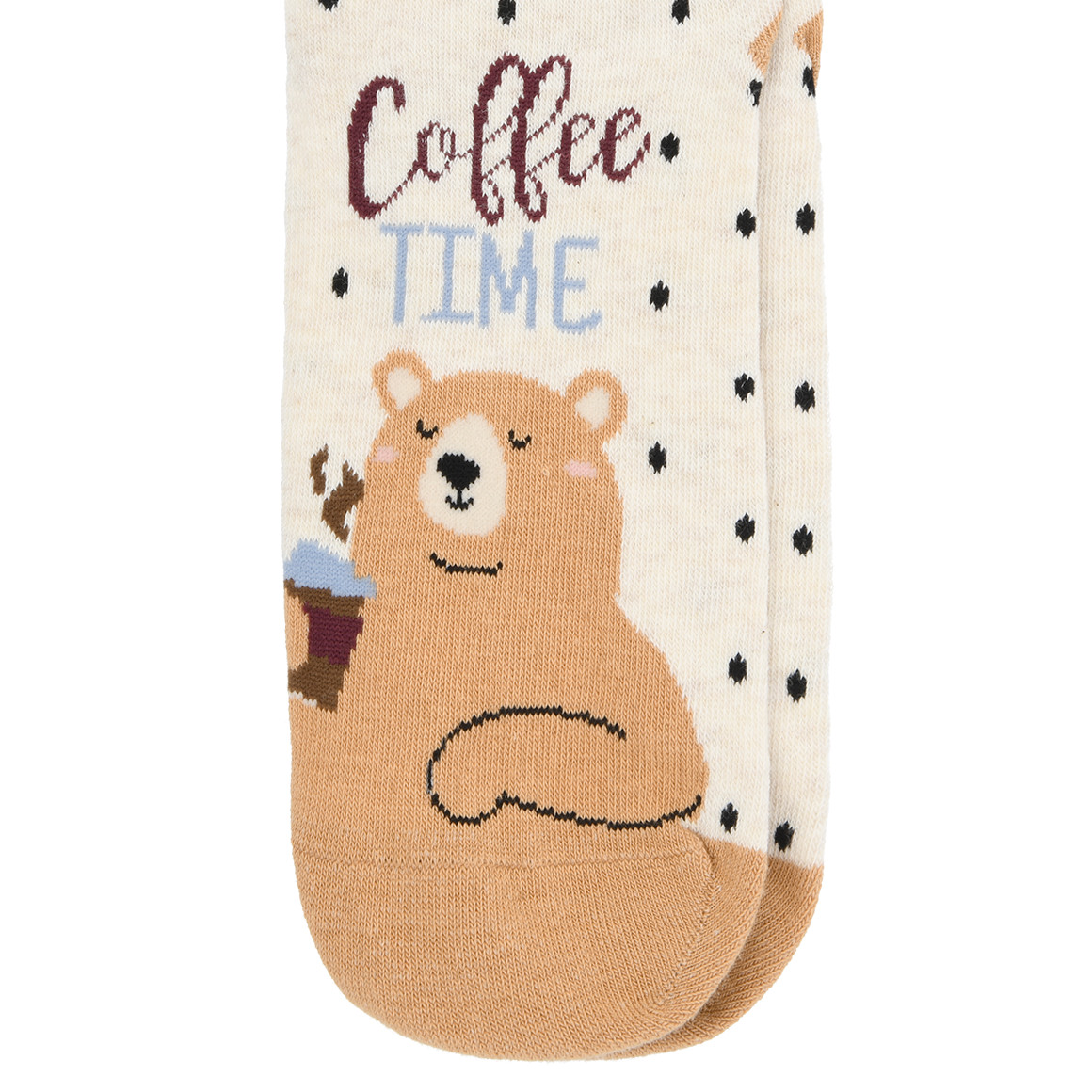 1 paar damessokken met berenpatroon