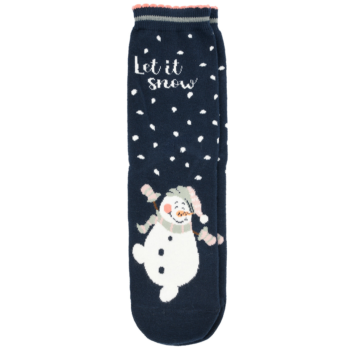 1 paar Sokken voor Dames met sneeuwpopmotief