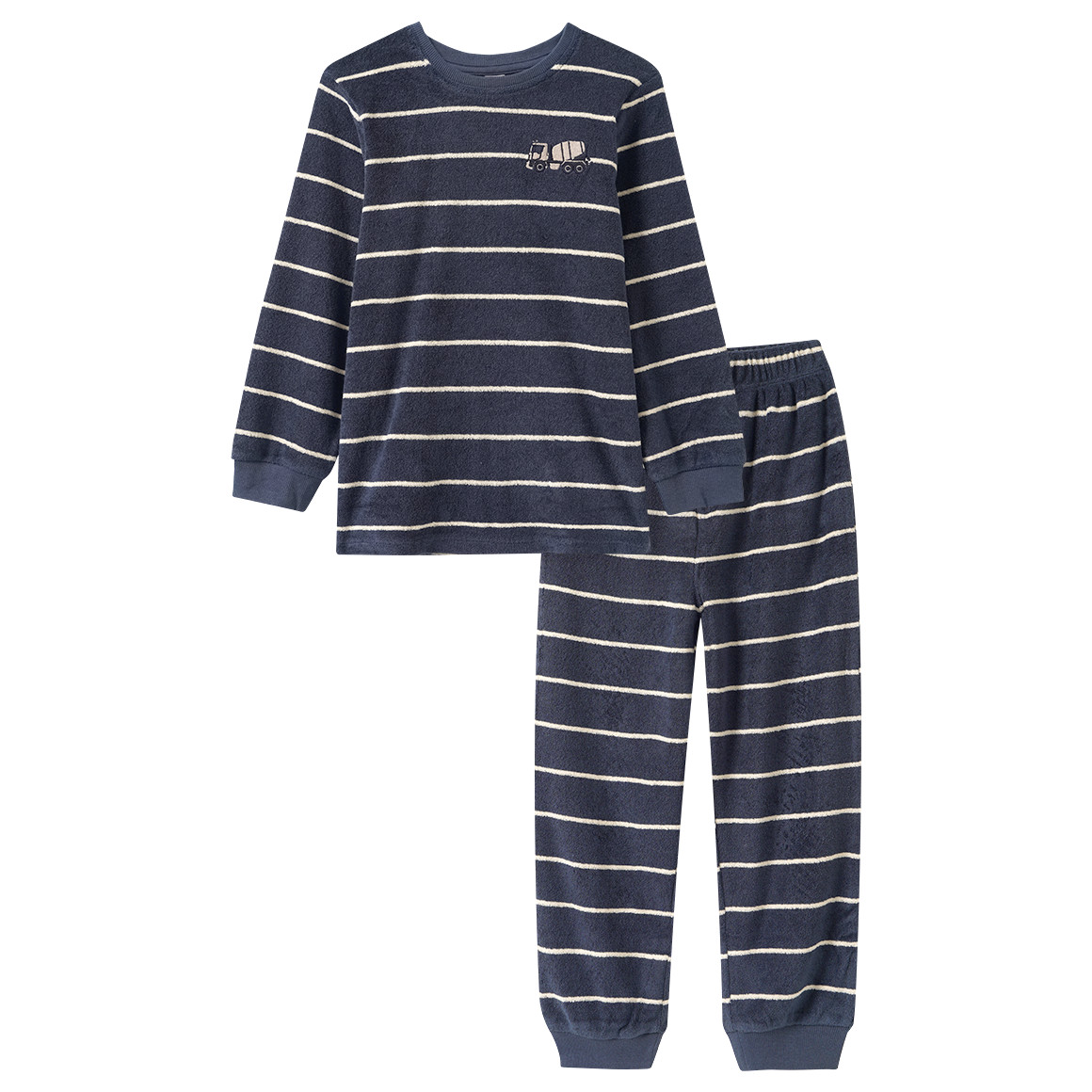 Badstof pyjama voor jongens met strepen