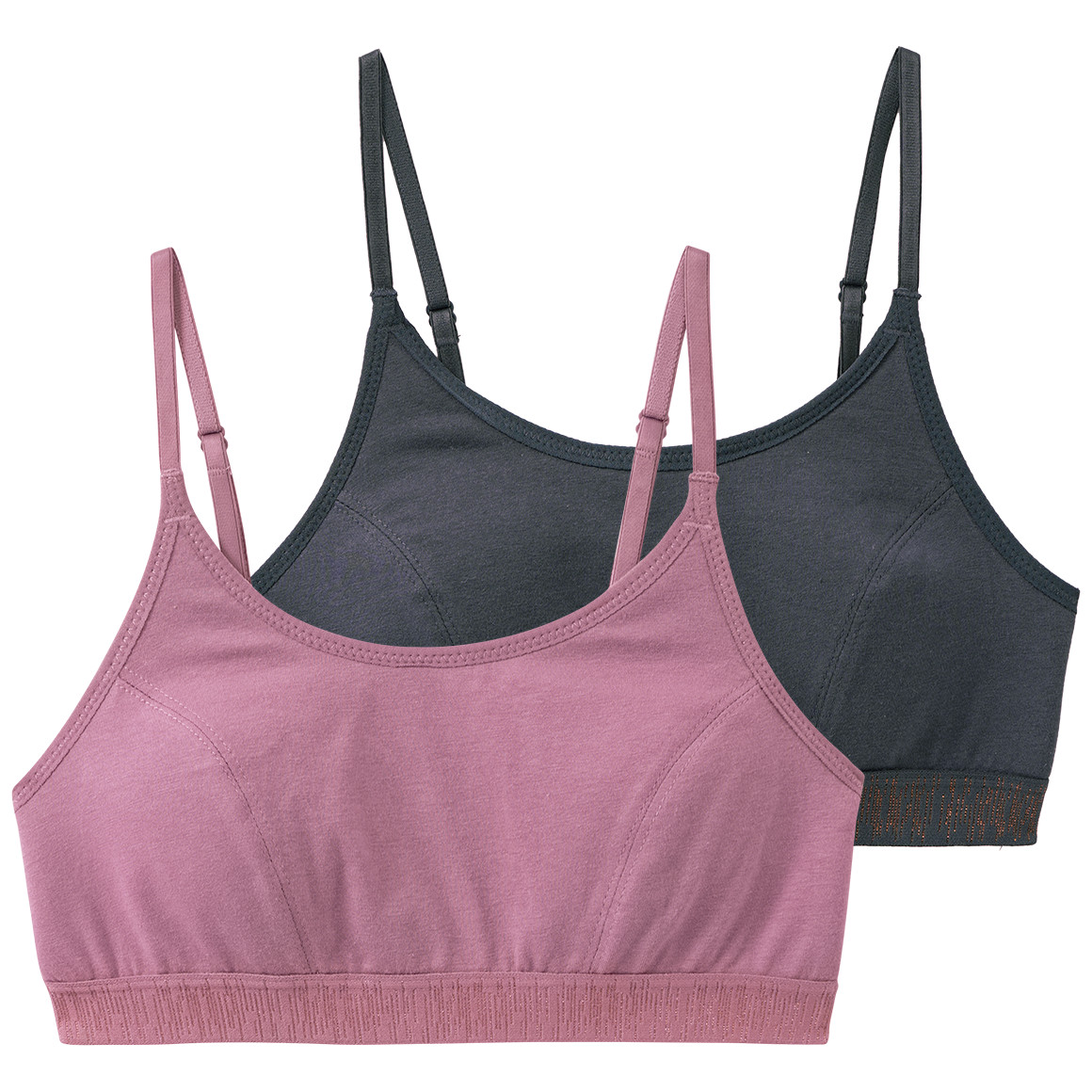 2 Mädchen Bustiers mit Glitzerbund