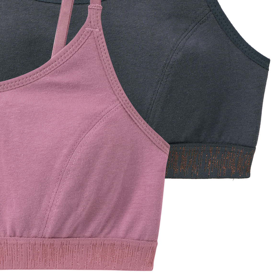 2 Mädchen Bustiers mit Glitzerbund