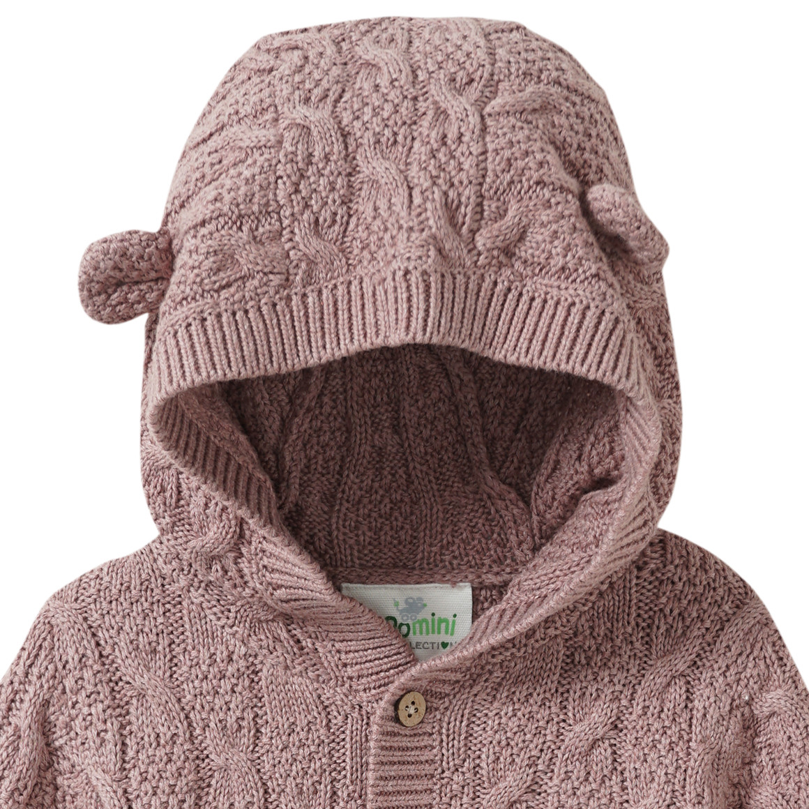 Newborn gebreide jumpsuit met kap