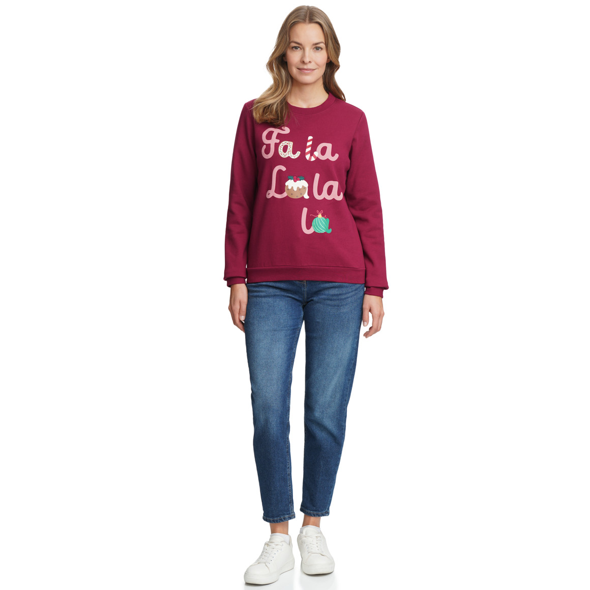 Dames kersttrui met print