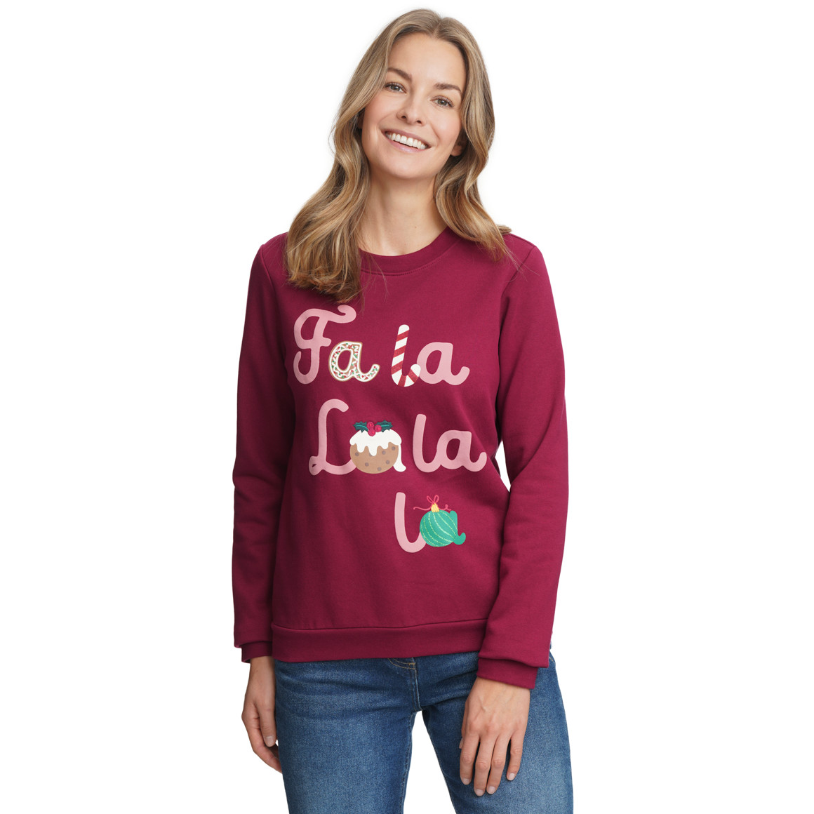 Dames kersttrui met print