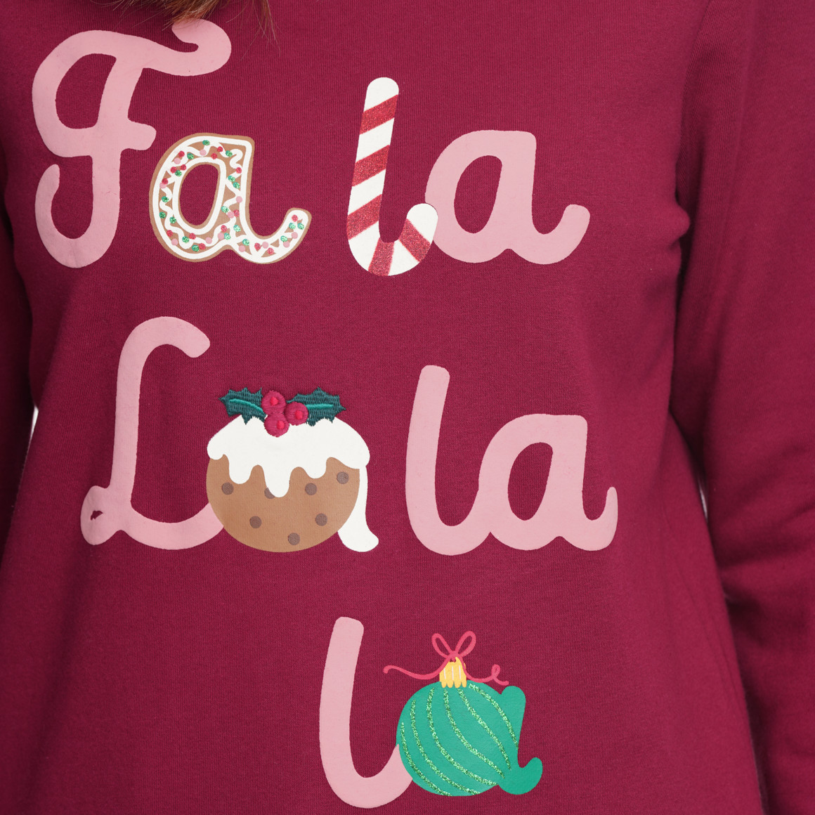 Dames kersttrui met print