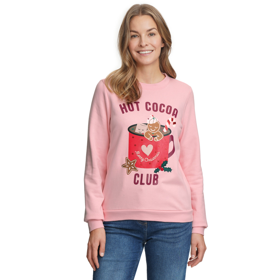 Dames kersttrui met print