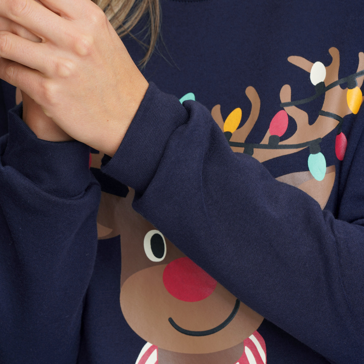 Dames kersttrui met print