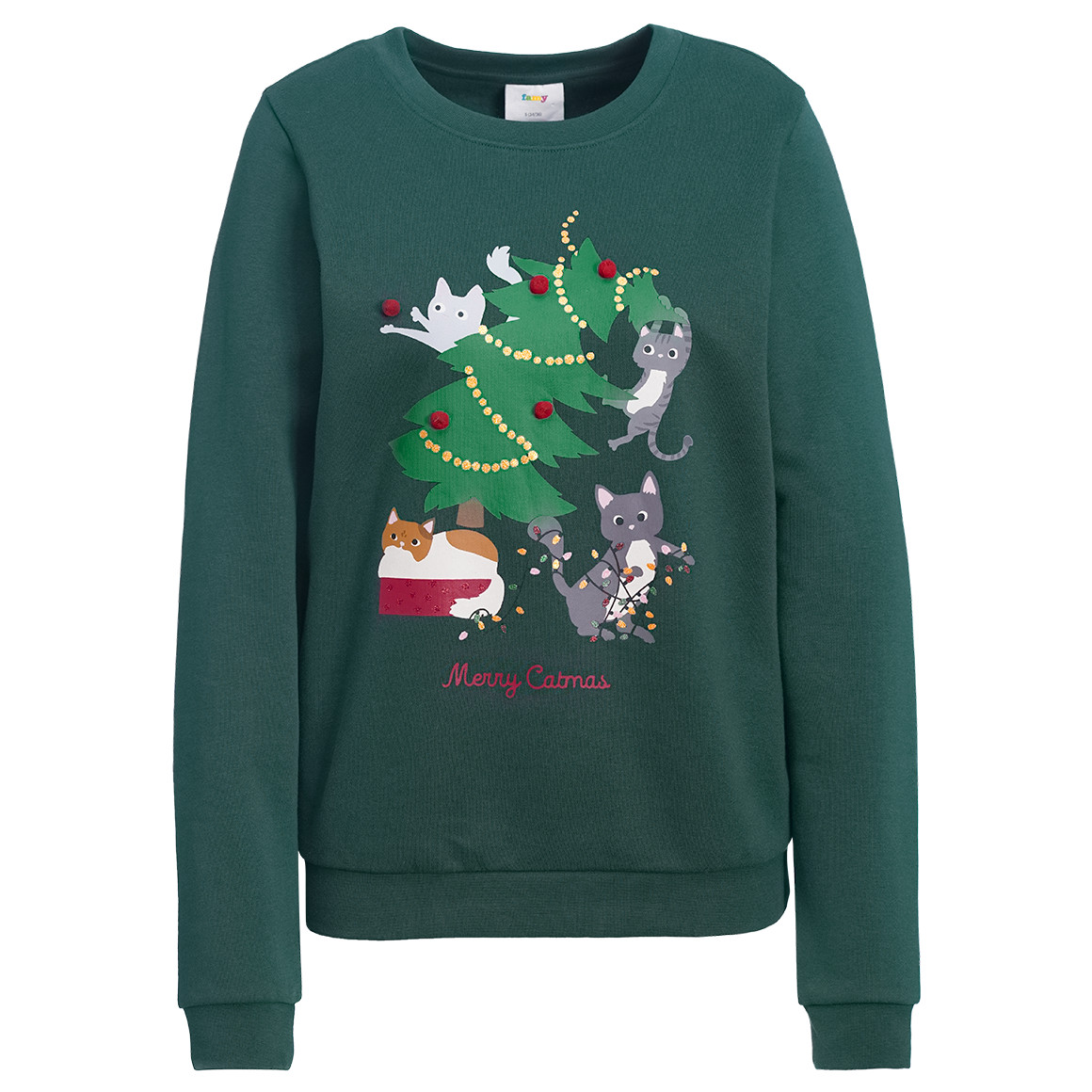Dames kersttrui met print