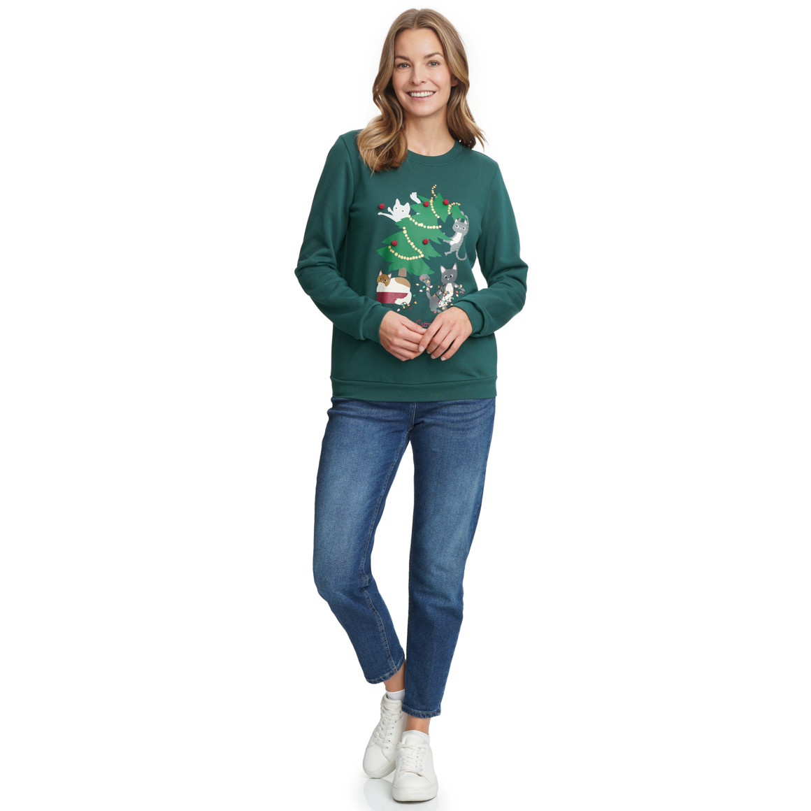 Dames kersttrui met print