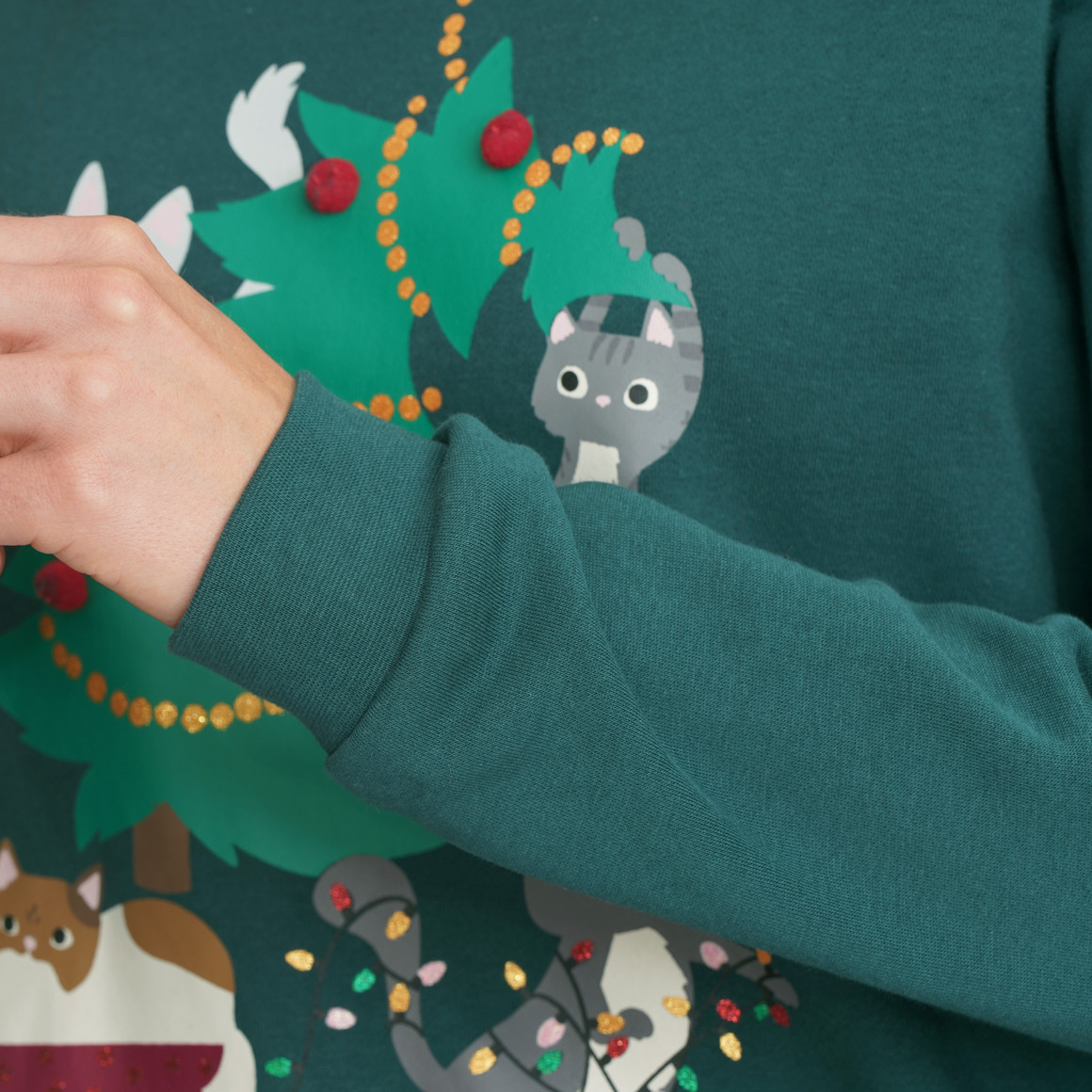 Dames kersttrui met print