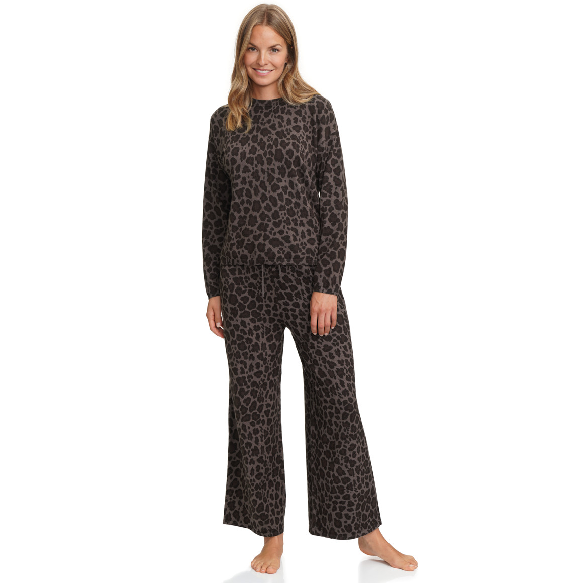 Damen Loungewear-Pullover im Leo-Look