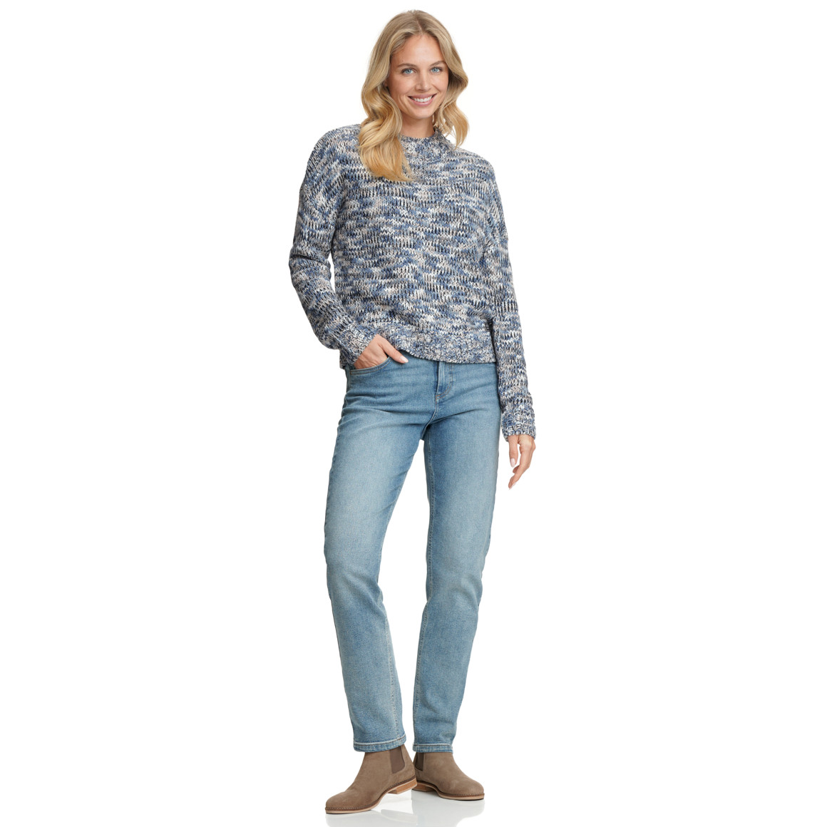 Damen Strickpullover mit Farb-Muster