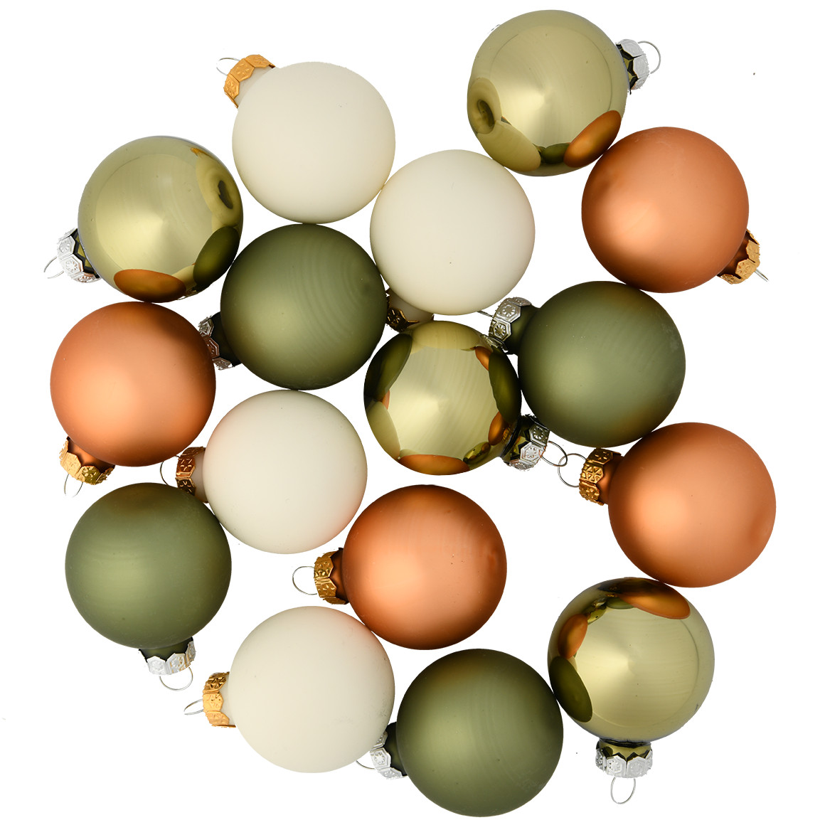 16 kerstballen in een Kledingsets