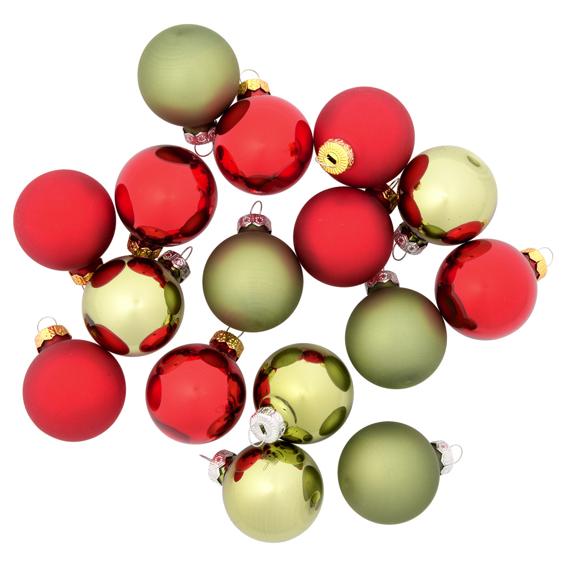 16 kerstballen in een Kledingsets