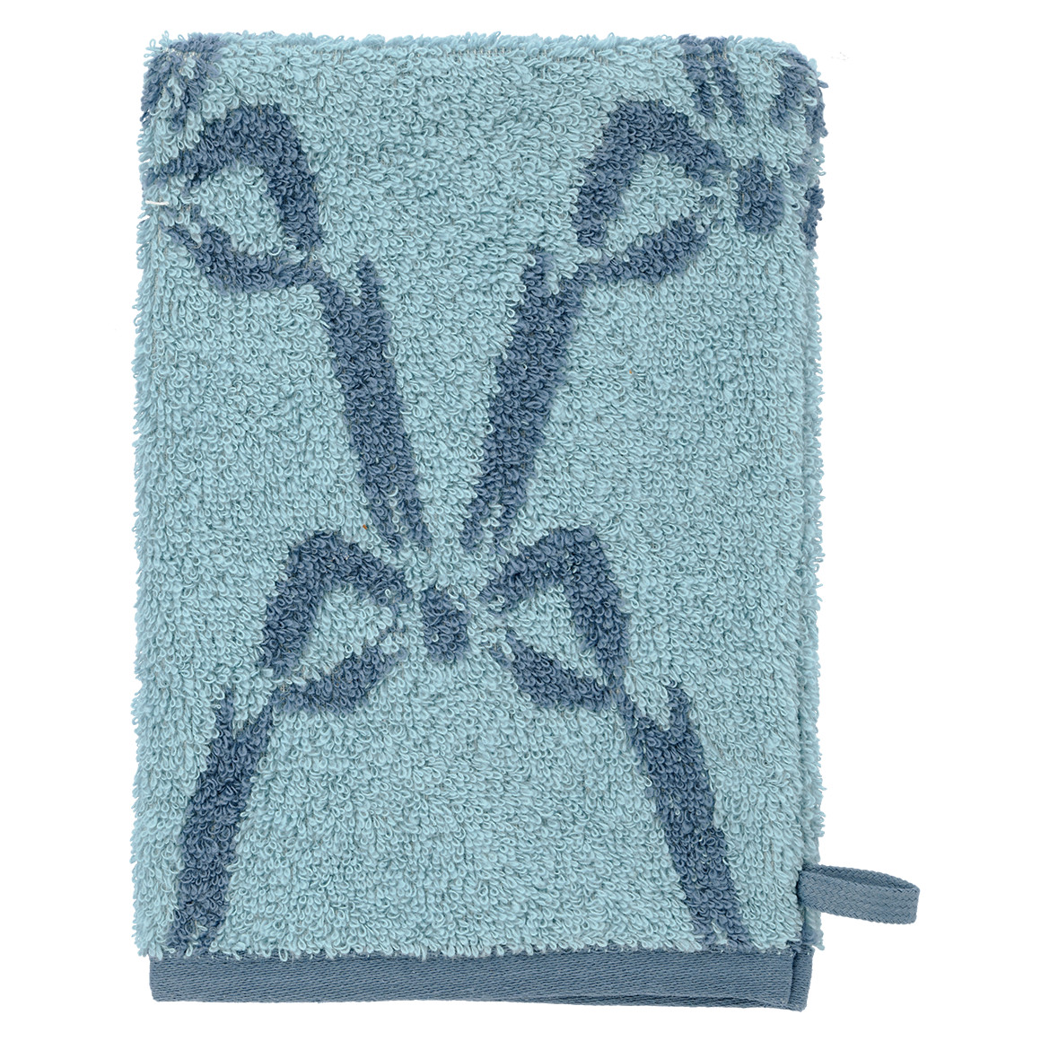 Washandschoen met strikpatroon