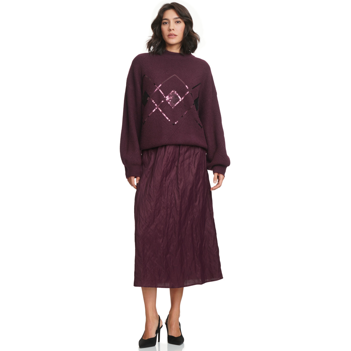 Gebreide trui met pailletten Dames