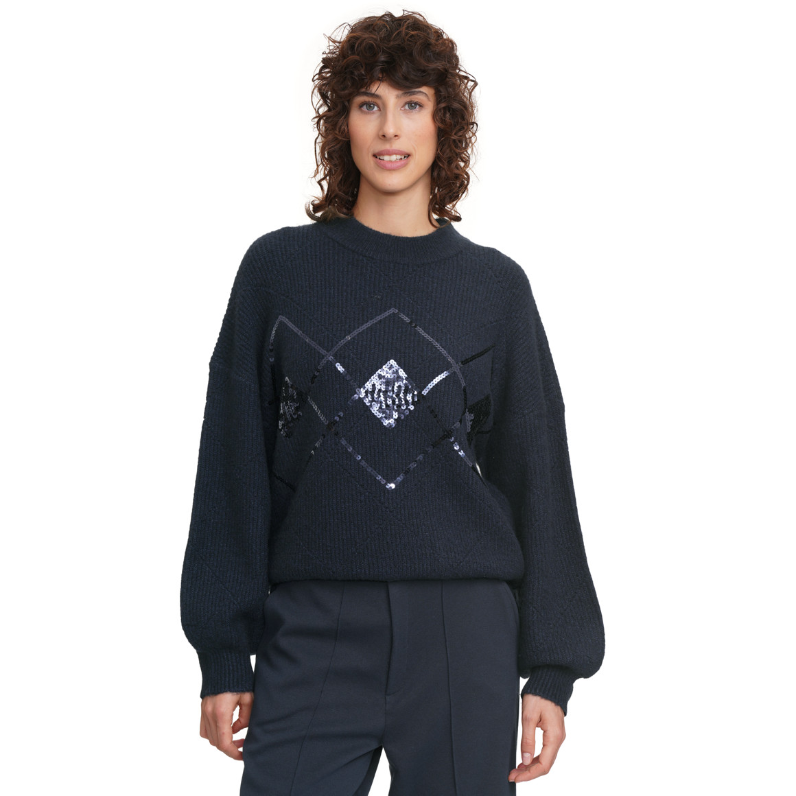 Gebreide trui met pailletten Dames