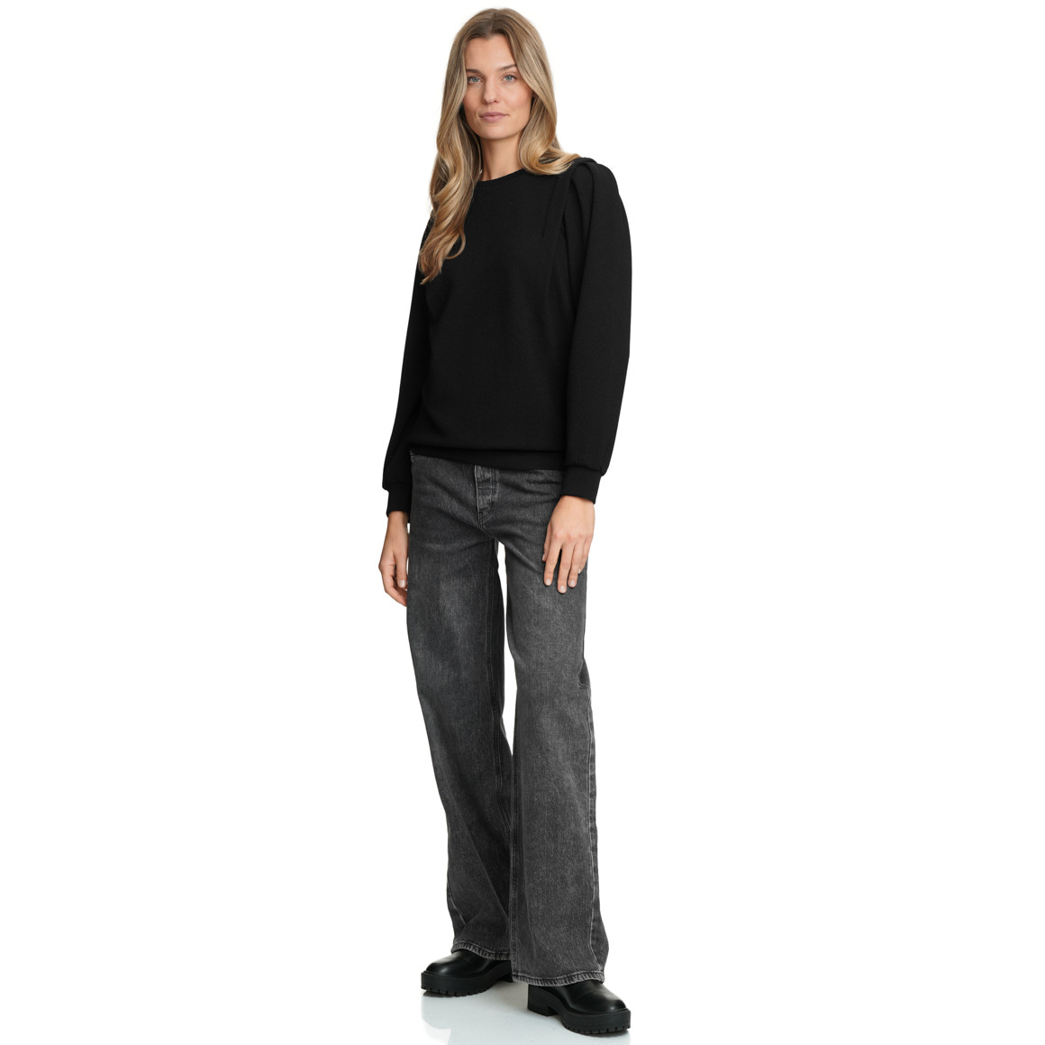 Damen Sweatshirt mit Effektgarn