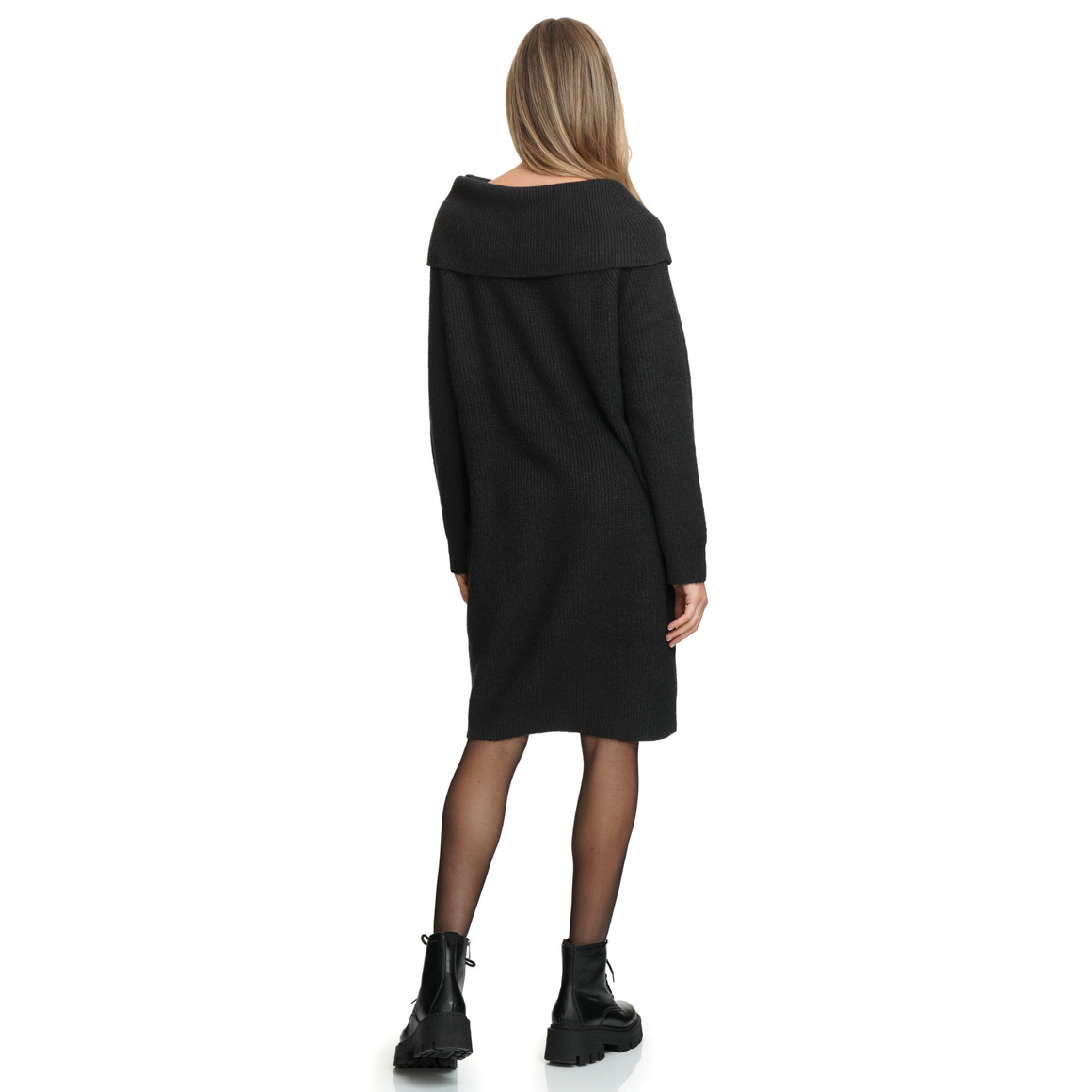 Damen Strickkleid mit Carmenkragen