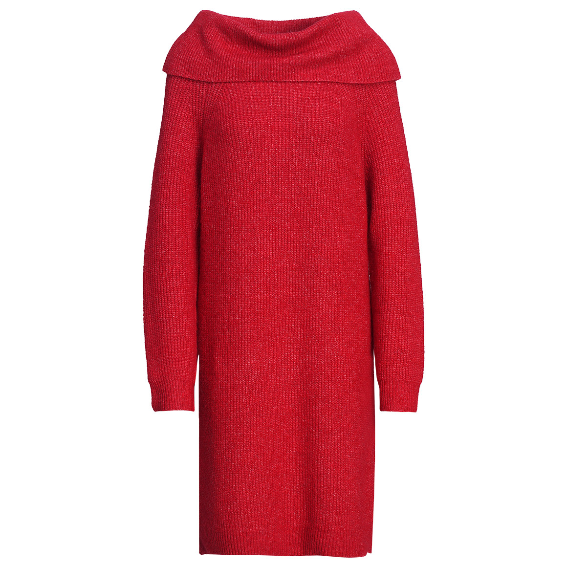 Damen Strickkleid mit Carmenkragen