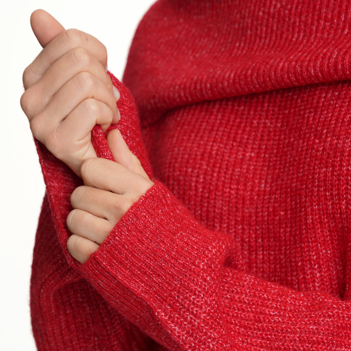 Damen Strickkleid mit Carmenkragen