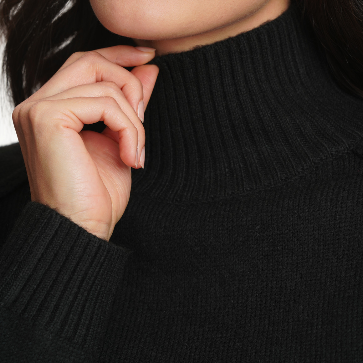 Damen Strickpullover mit Stehkragen