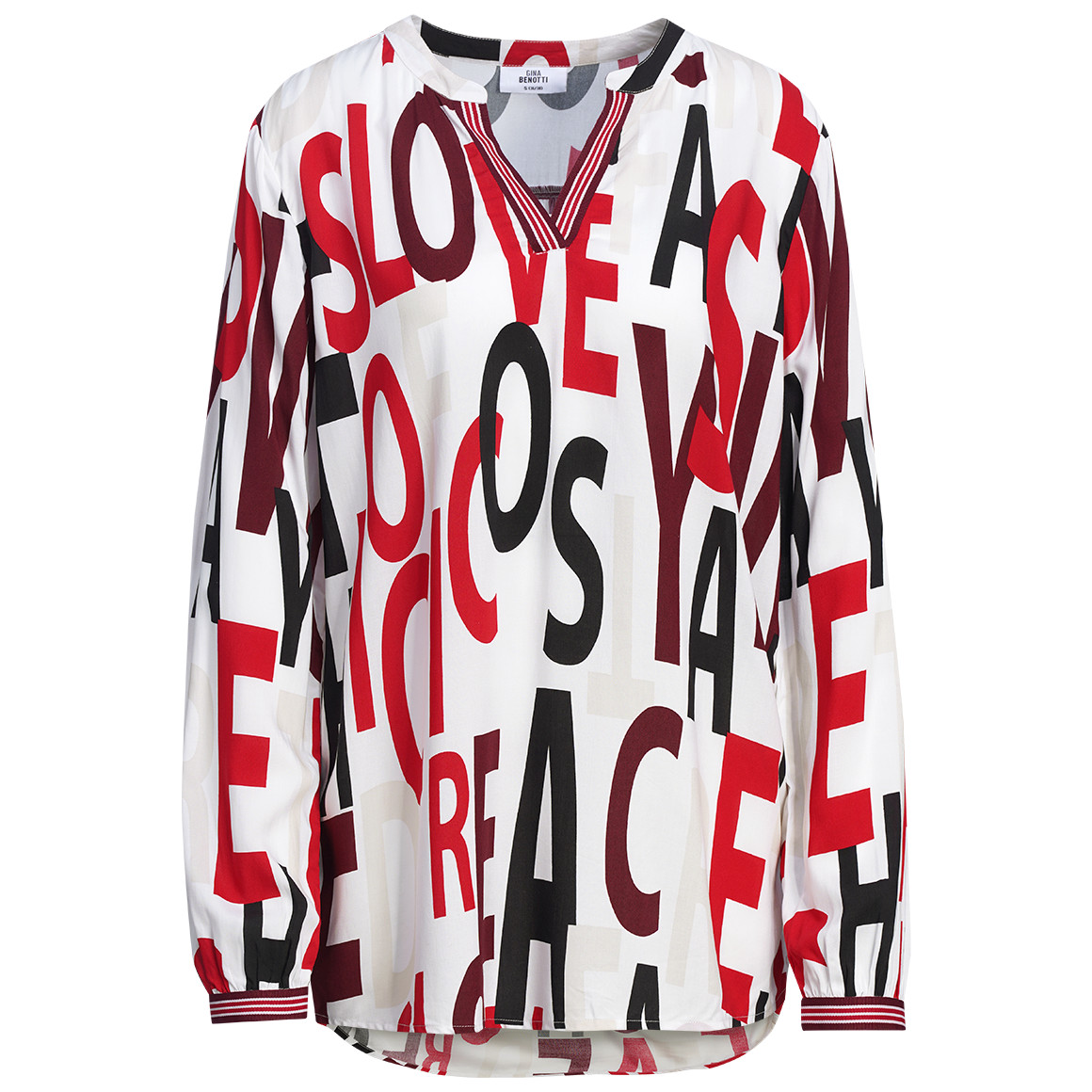 Damen Bluse mit Serafino-Ausschnitt