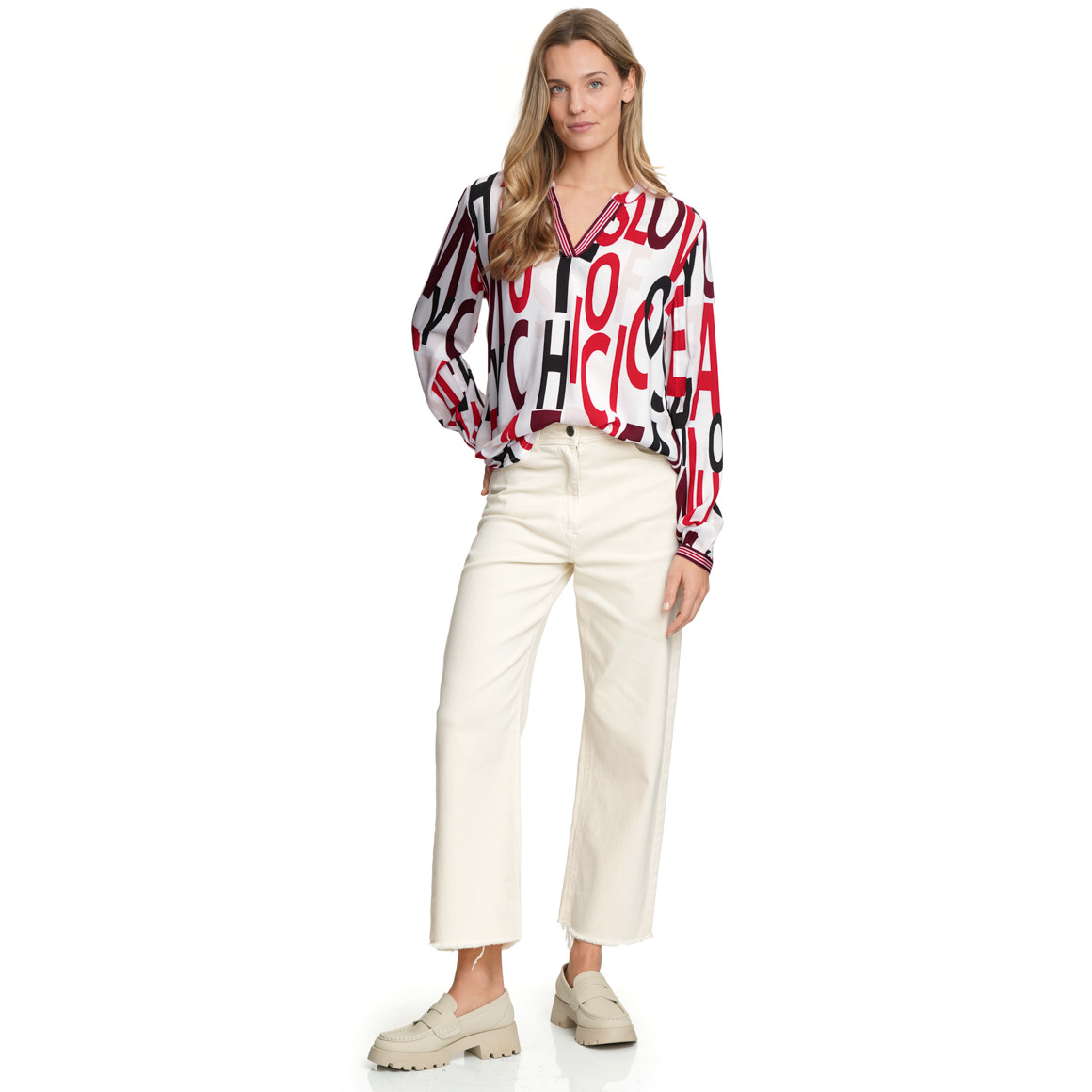 Damen Bluse mit Serafino-Ausschnitt