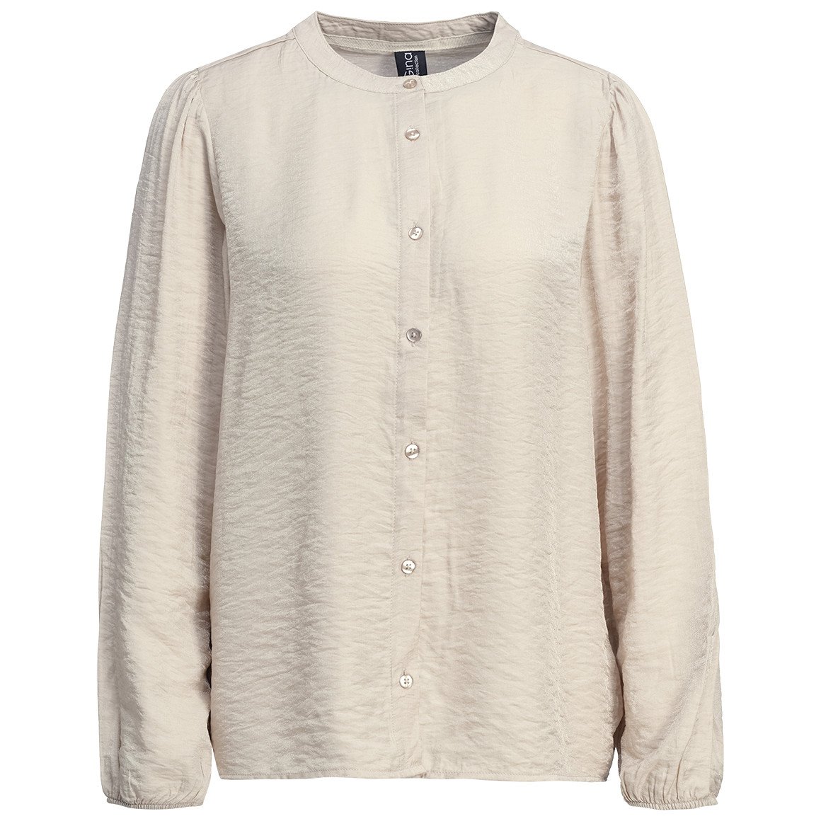 Dames blouse van satijn met knoopsluiting