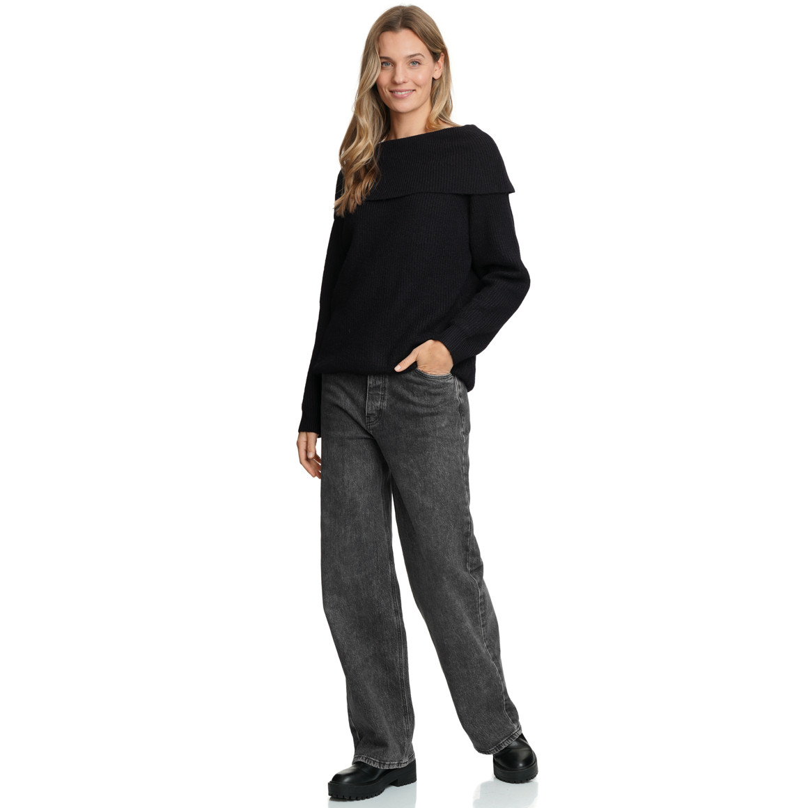 Damen Strickpullover in Rippstrick