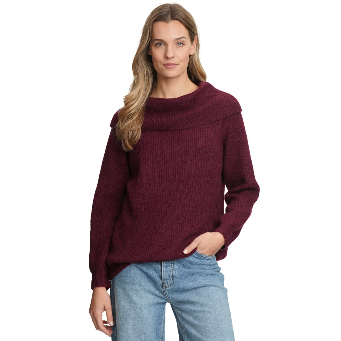 Damen Strickpullover in Rippstrick
