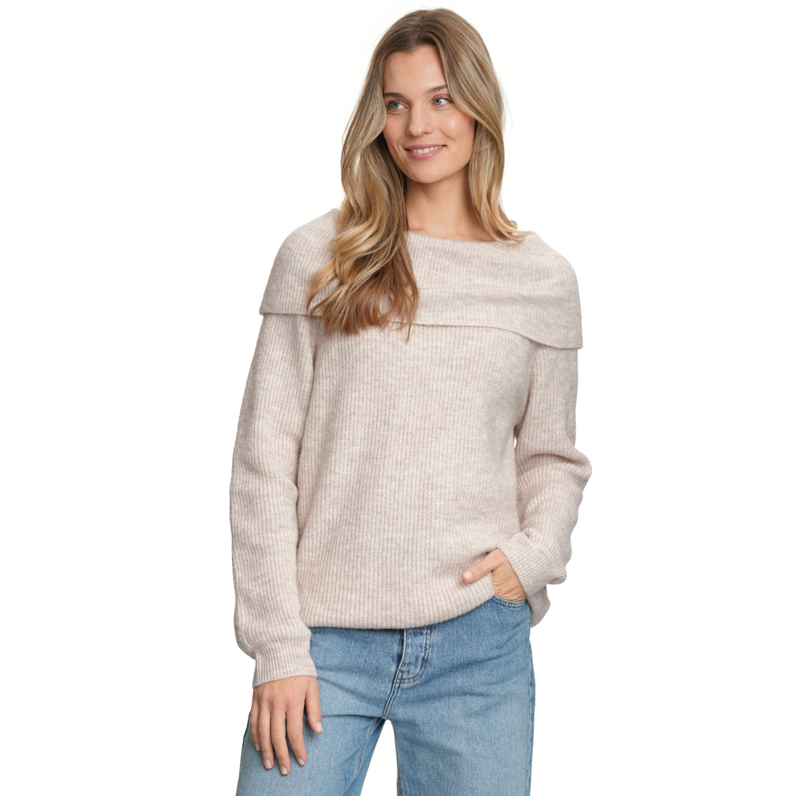 Damen Strickpullover in Rippstrick