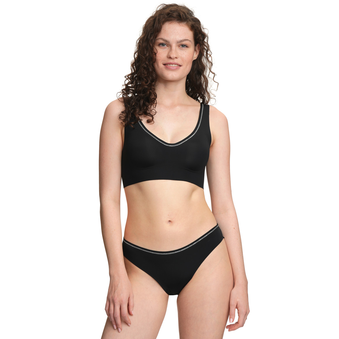 Dames' naadloze slip met effectgaren