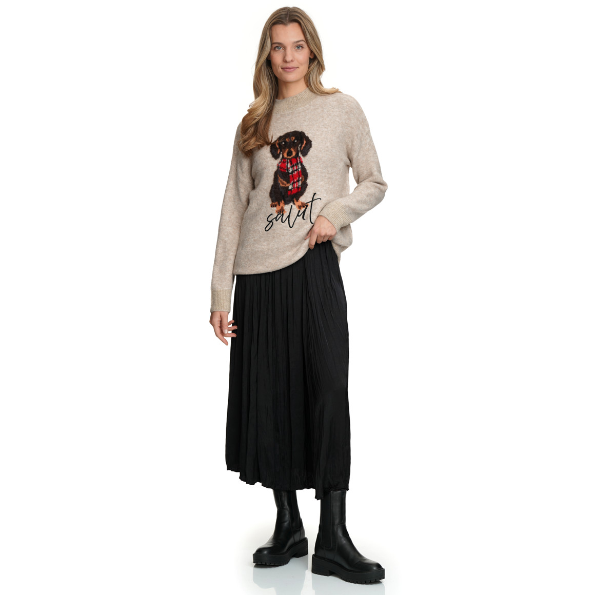 Damesrok met geplooide structuur