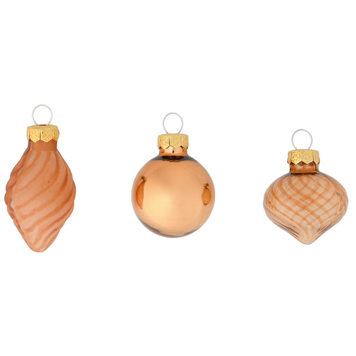 9 kerstballen in verschillende vormen