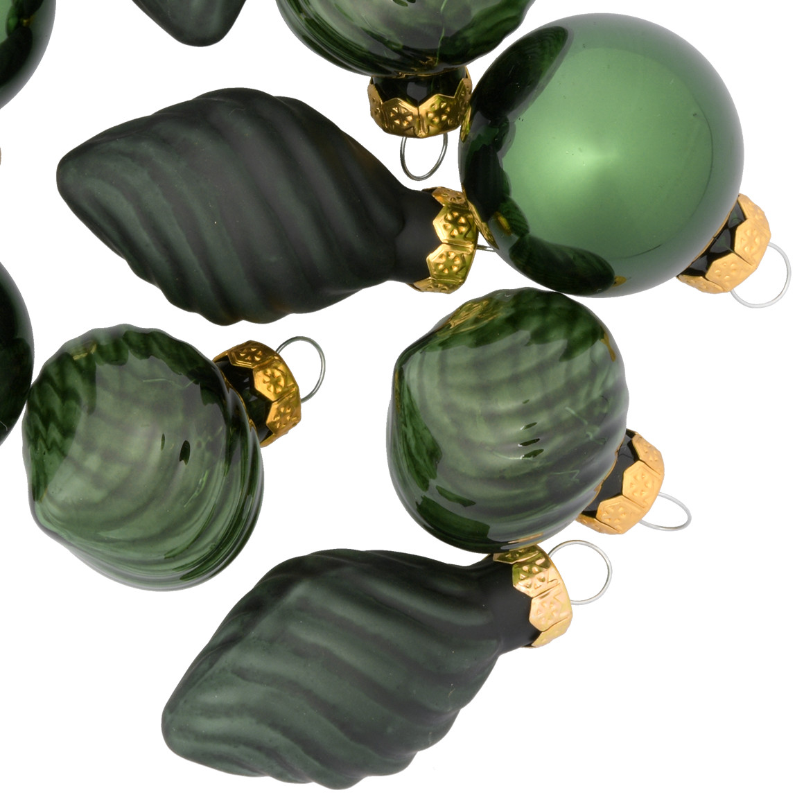 9 kerstballen in verschillende vormen