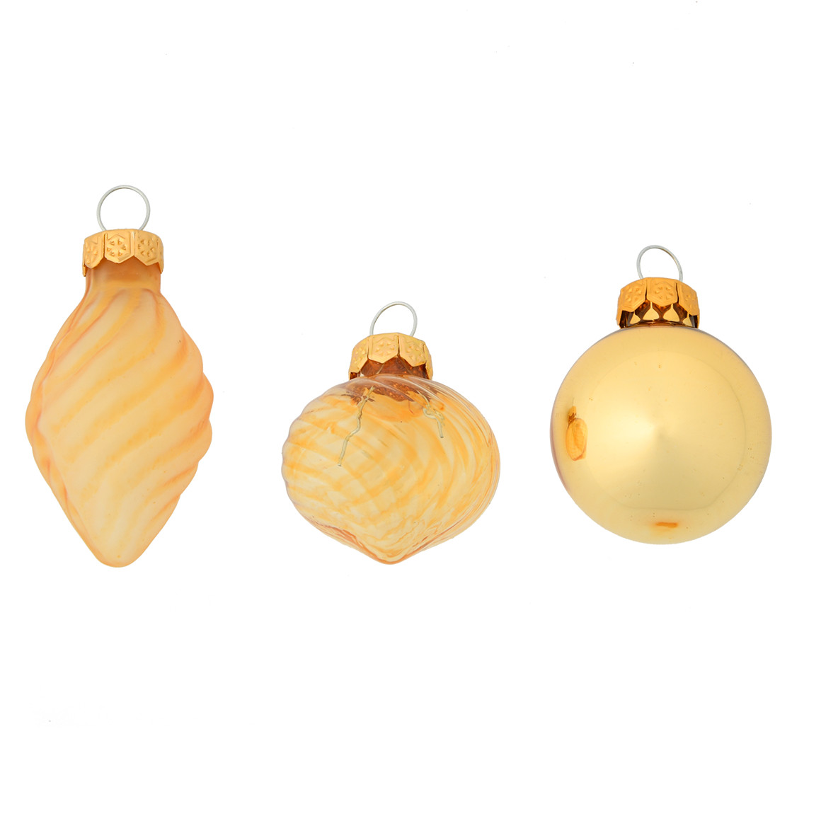 9 kerstballen in verschillende vormen