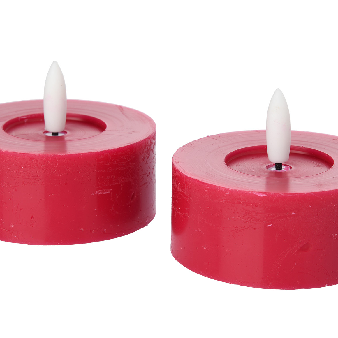 2 platte was LED-kaarsen