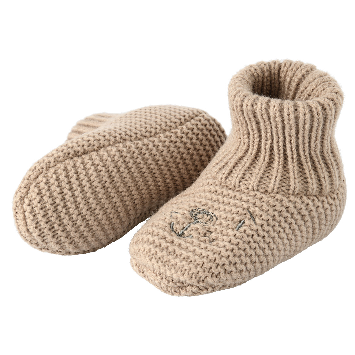 1 paar babyslofjes met berengezichtje