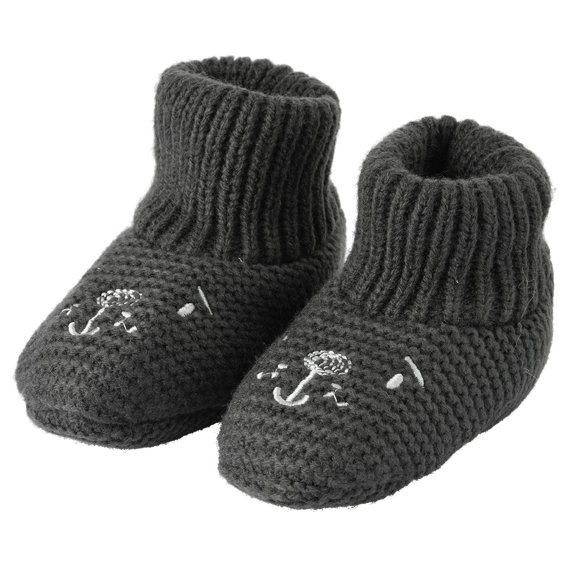 1 paar babyslofjes met berengezichtje