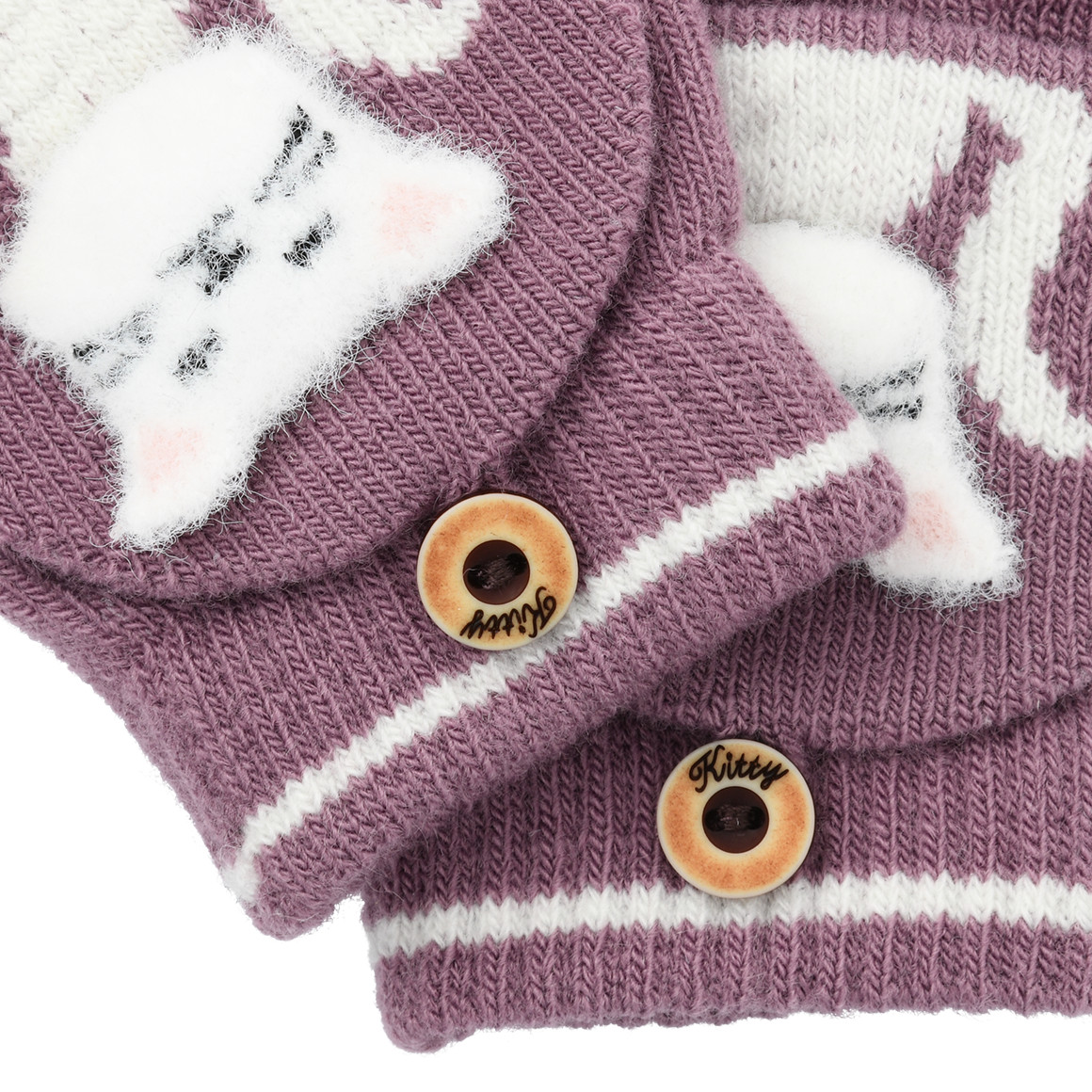 Meisjeshandschoenen met kattenmotief