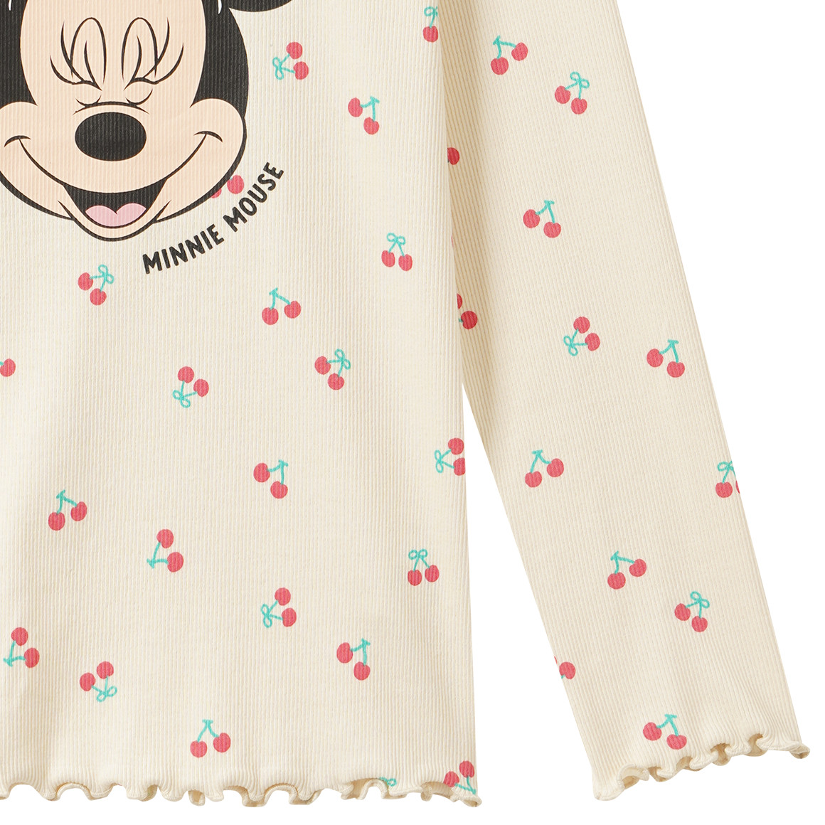 Minnie Mouse-shirt, lange mouwen, kersenprint