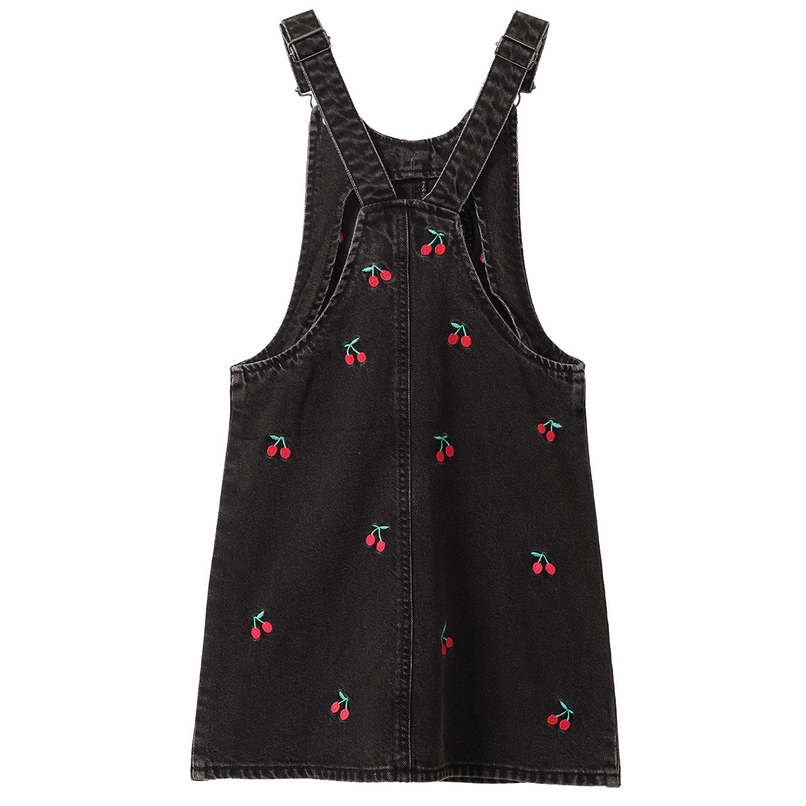 Mädchen Jeanskleid mit Kirschen-Stickerei