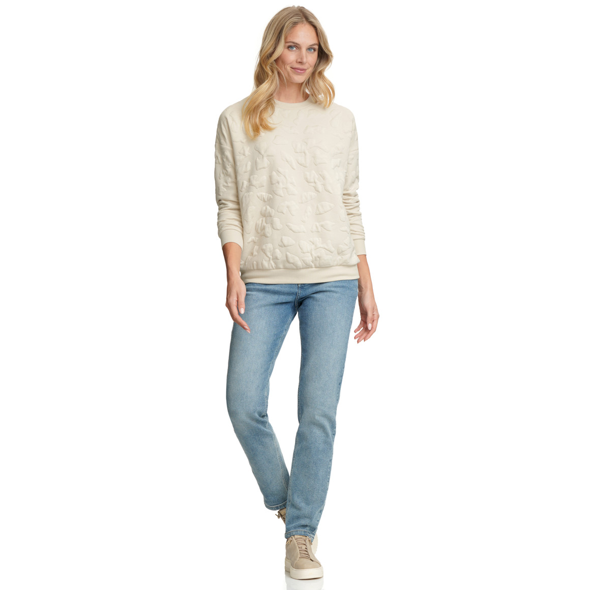 Dames-sweatshirt met textuur