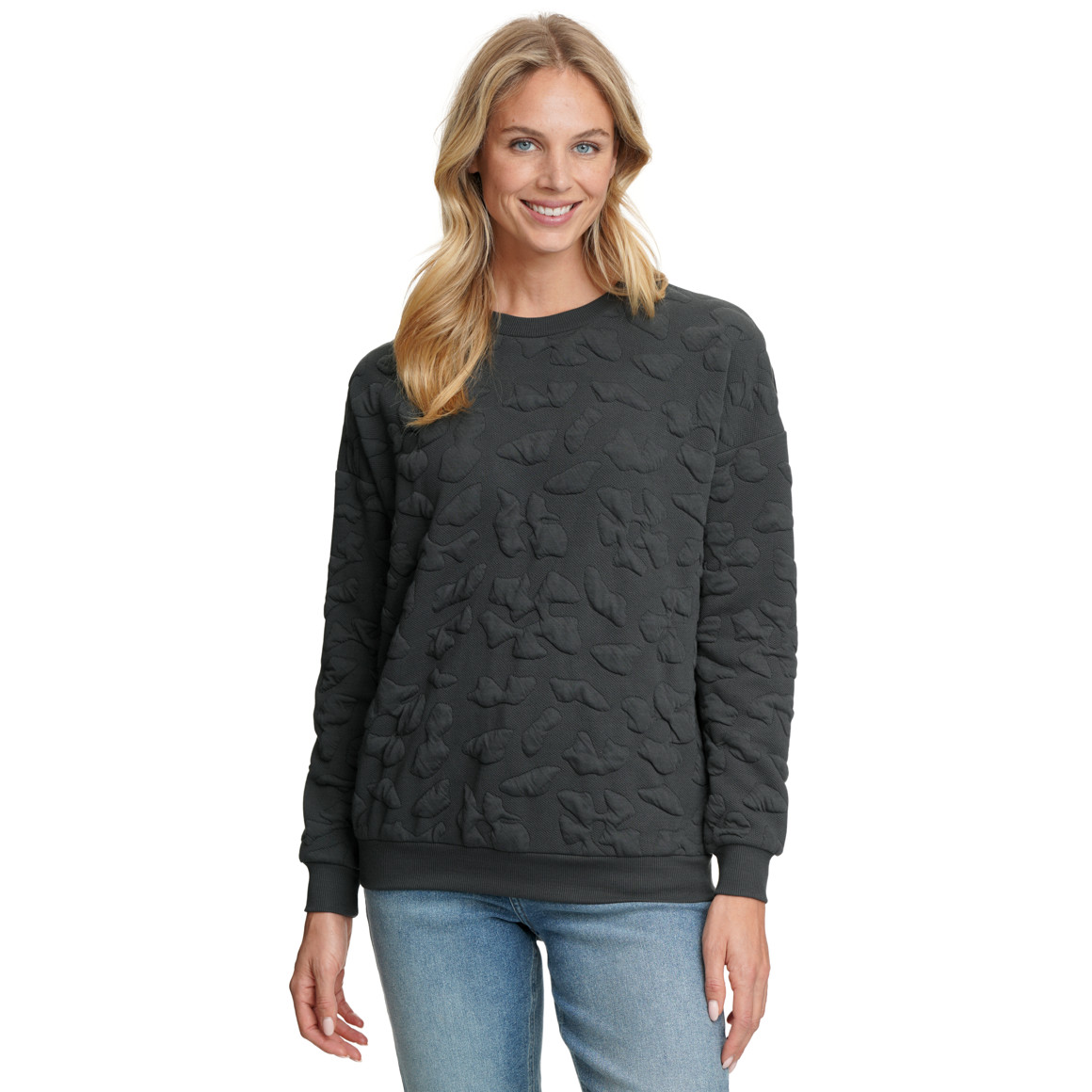 Dames-sweatshirt met textuur