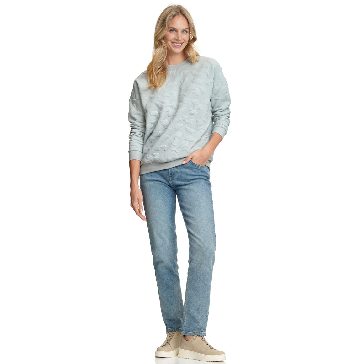 Dames-sweatshirt met textuur