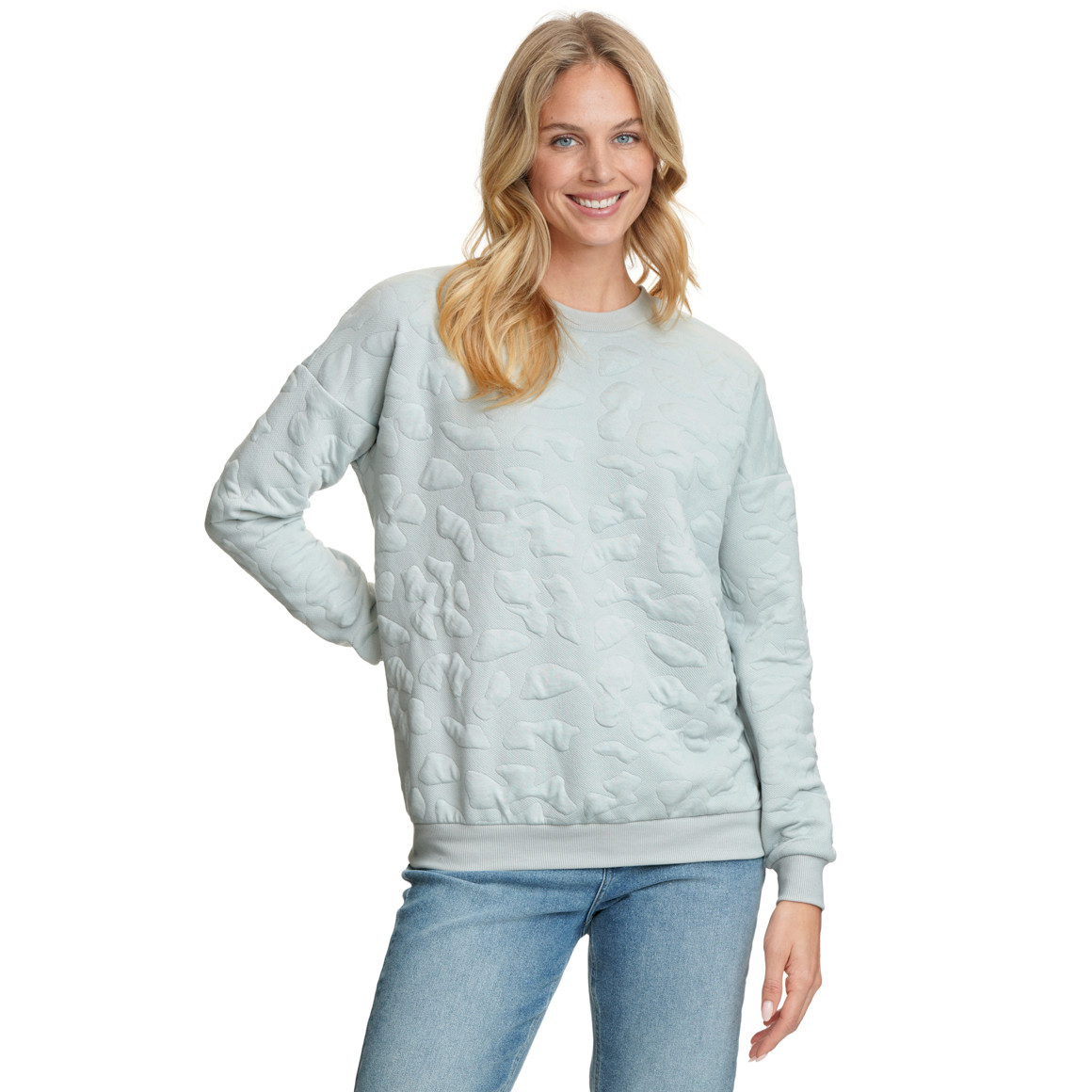 Dames-sweatshirt met textuur