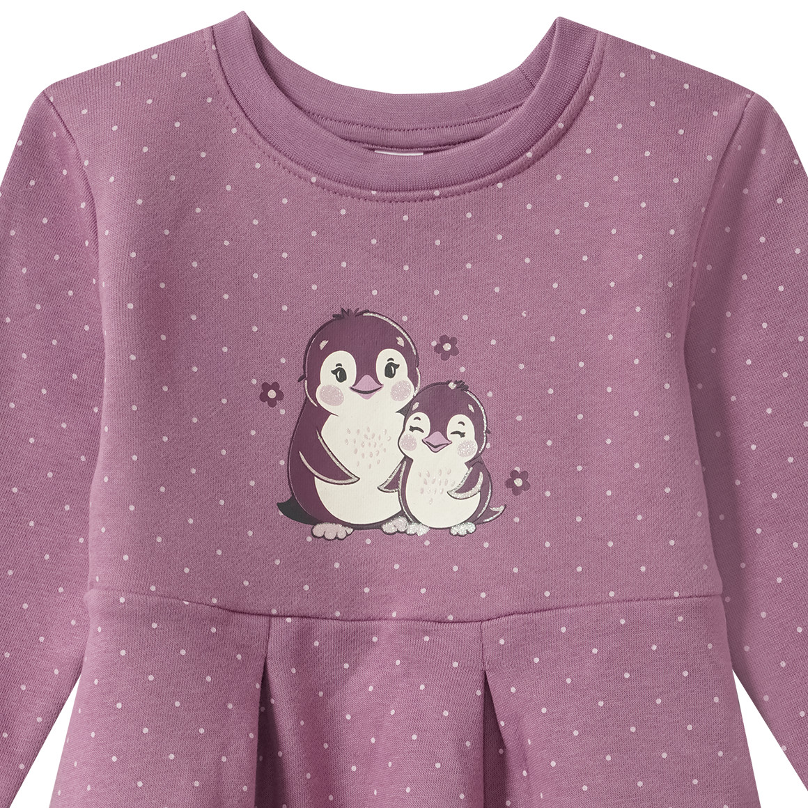 Mädchen Sweatkleid mit Pinguin-Print